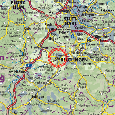 Landkarte Tübingen