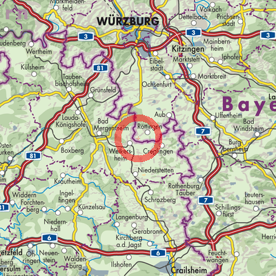 Landkarte Tauberrettersheim