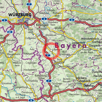 Landkarte Uffenheim