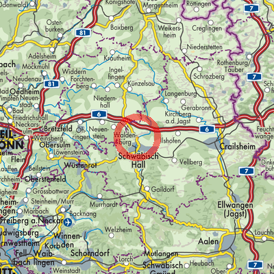 Landkarte Untermünkheim
