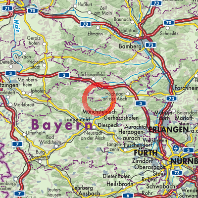 Landkarte Vestenbergsgreuth