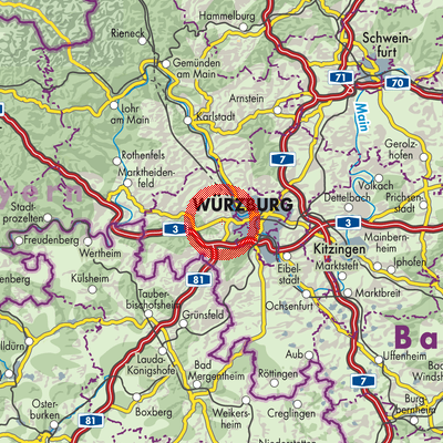 Landkarte Waldbüttelbrunn