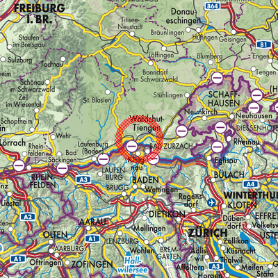 Landkarte Waldshut-Tiengen