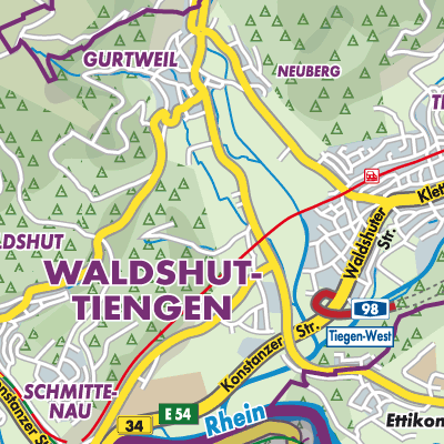Übersichtsplan Waldshut-Tiengen