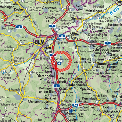 Landkarte Weißenhorn