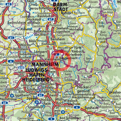 Landkarte Weinheim