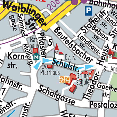 Stadtplan Weinstadt