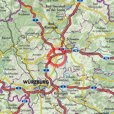 Landkarte Werneck