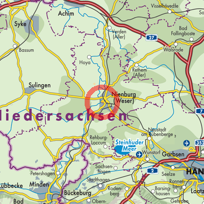 Landkarte Nienburg/Weser