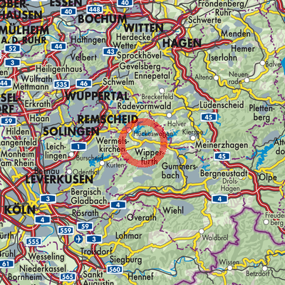 Landkarte Wipperfürth