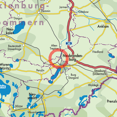 Landkarte Woggersin