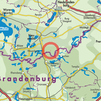 Landkarte Wokuhl-Dabelow