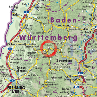 Landkarte Wolfach