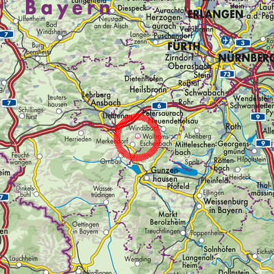 Landkarte Wolframs-Eschenbach