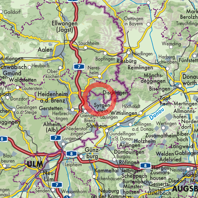 Landkarte Zöschingen