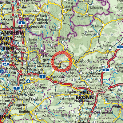 Landkarte Aglasterhausen