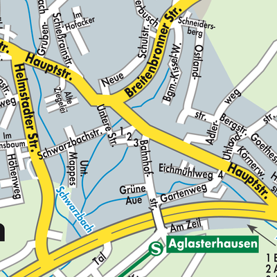 Stadtplan Aglasterhausen