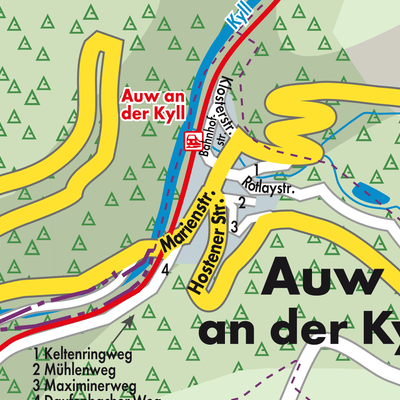 Stadtplan Auw an der Kyll