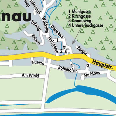 Stadtplan Bach an der Donau