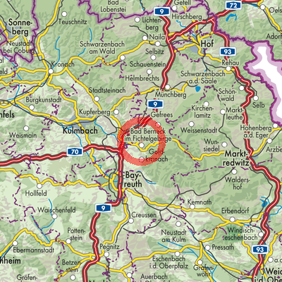 Landkarte Bad Berneck im Fichtelgebirge