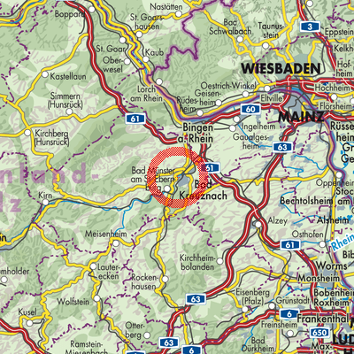 Landkarte Bad Kreuznach
