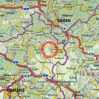 Landkarte Bad Marienberg (Westerwald)