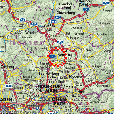 Landkarte Bad Nauheim