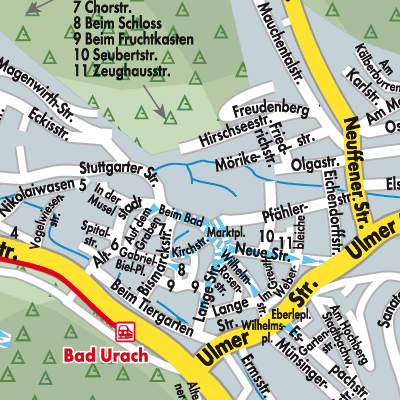Stadtplan Bad Urach