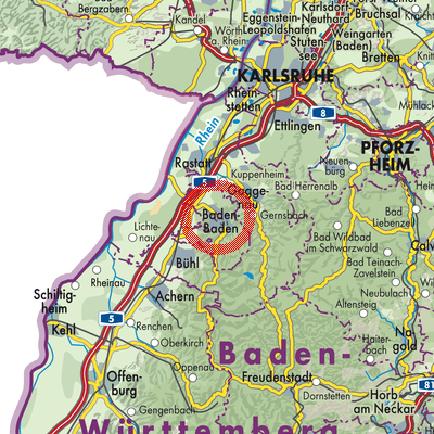 Landkarte Baden-Baden