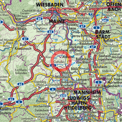 Landkarte Bechtheim