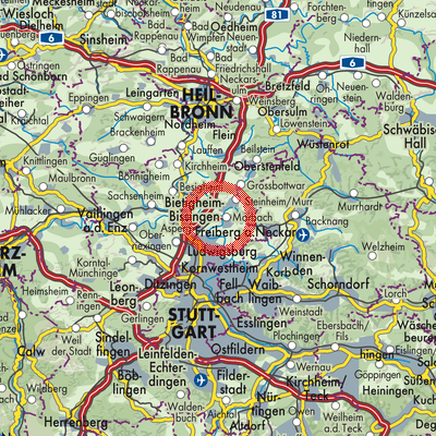 Landkarte Benningen am Neckar