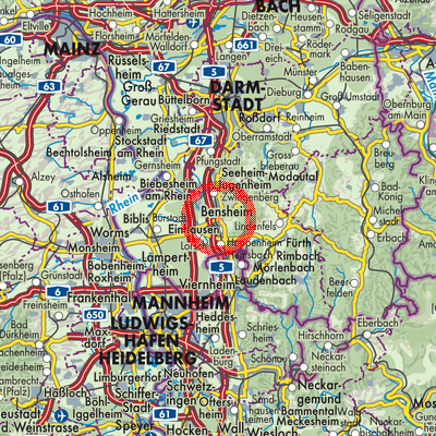 Landkarte Bensheim