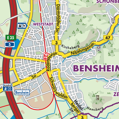 Übersichtsplan Bensheim