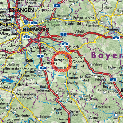 Landkarte Berngau
