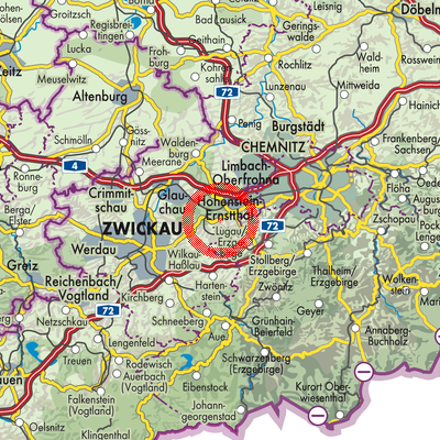 Landkarte Bernsdorf