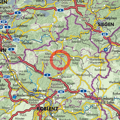 Landkarte Berod bei Hachenburg