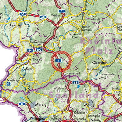 Landkarte Beuren (Hochwald)
