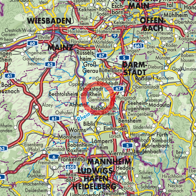 Landkarte Biebesheim am Rhein