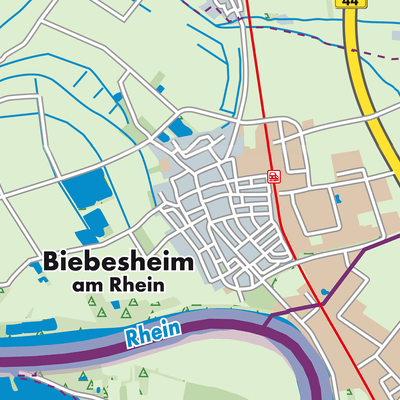 Übersichtsplan Biebesheim am Rhein