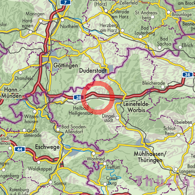 Landkarte Bodenrode-Westhausen