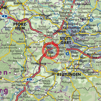 Landkarte Böblingen