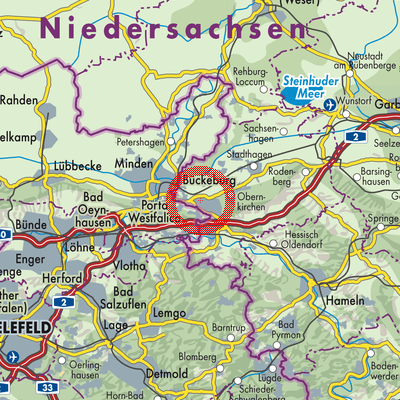 Landkarte Bückeburg