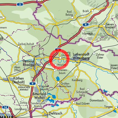 Landkarte Coswig (Anhalt)
