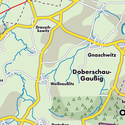 Übersichtsplan Doberschau-Gaußig - Dobruša-Huska