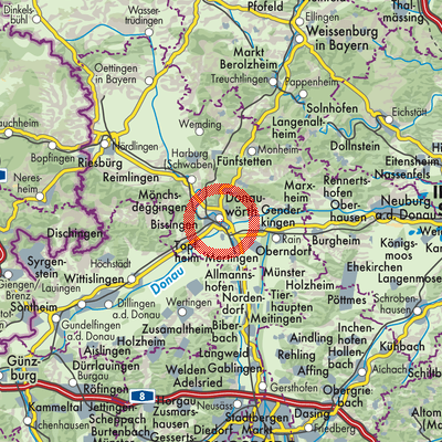 Landkarte Donauwörth