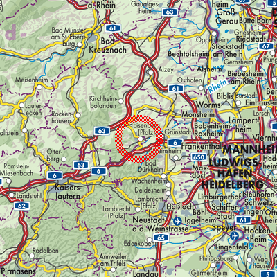 Landkarte Eisenberg (Pfalz)