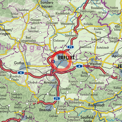Landkarte Erfurt
