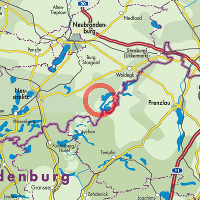 Landkarte Feldberger Seenlandschaft