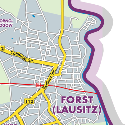 Übersichtsplan Forst (Lausitz) - Baršć