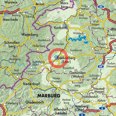 Landkarte Frankenberg (Eder)
